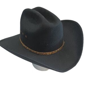 JR Palacios Enterprises Mens Black Felt Western Cowboy Hat Size 7 1/4